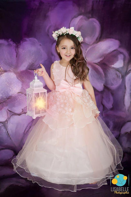 Katebackdrop：Kate Fine Art Purple Painting Flowers Backdrop for Photography
