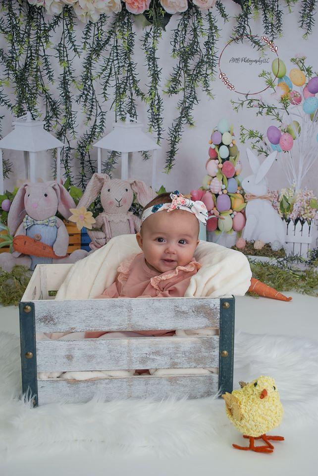 Katebackdrop£ºKate Easter with Rabbits Floral Backdrop for Photography