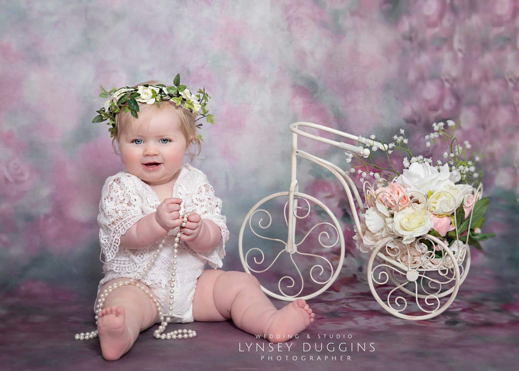 Kate Pink Florals Hand Painting Liked Portrait Photography Backdrops - Katebackdrop