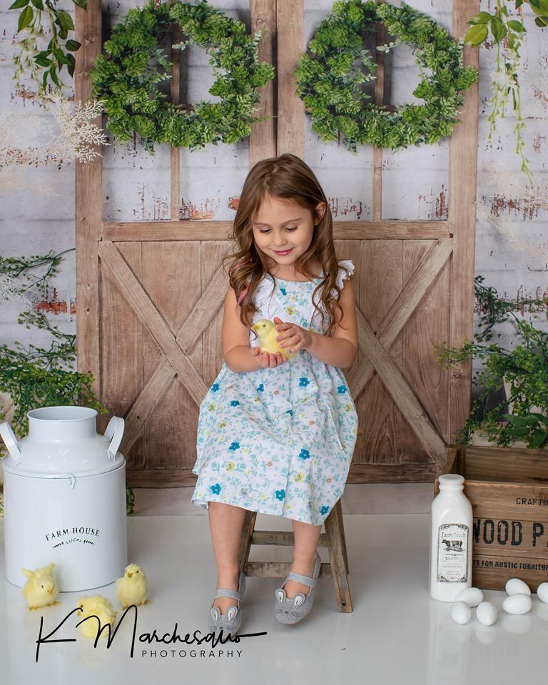 Katebackdrop：Kate Spring Green Plants Barn Door Backdrop Designed by Jia Chan Photography
