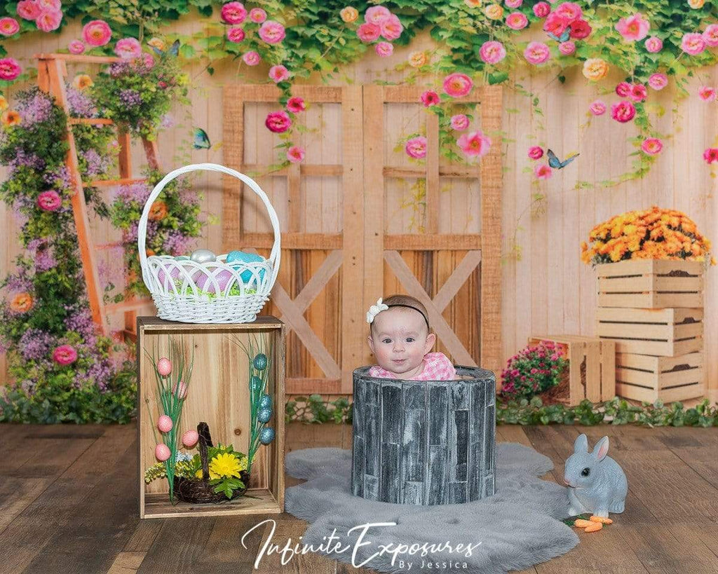 Katebackdrop：Kate Spring Flower Garden Wood Door Backdrop Designed By Ava Lee