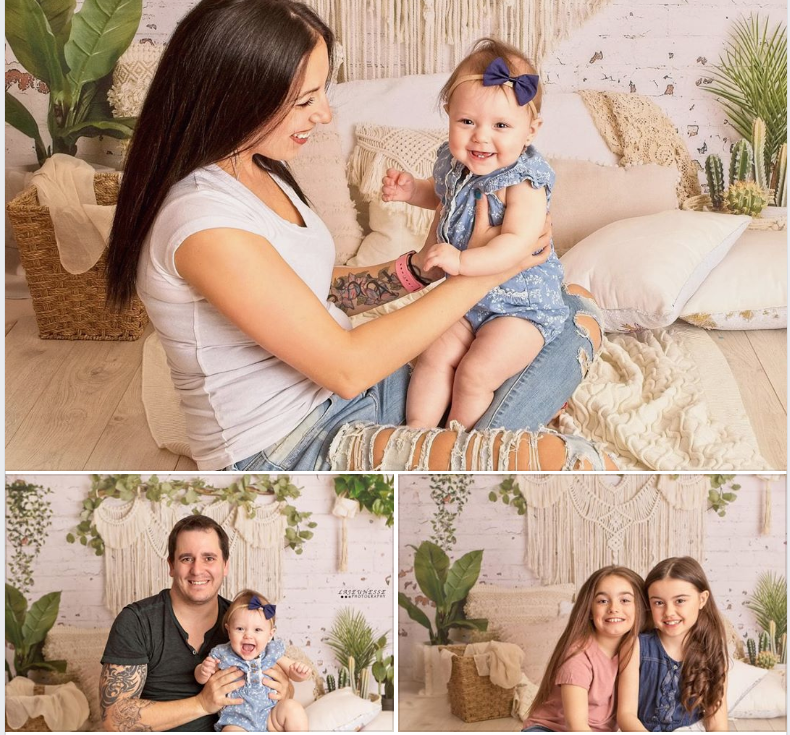 Kate Almohadas de piso de macramé Boho con fondo de plantas de primavera madre diseñado por Mandy Ringe Photography