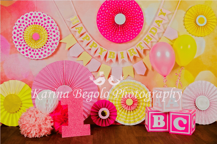 Katebackdrop£ºKate 1st Birthday Flowers Backdrop designed by Karina Begolo photography