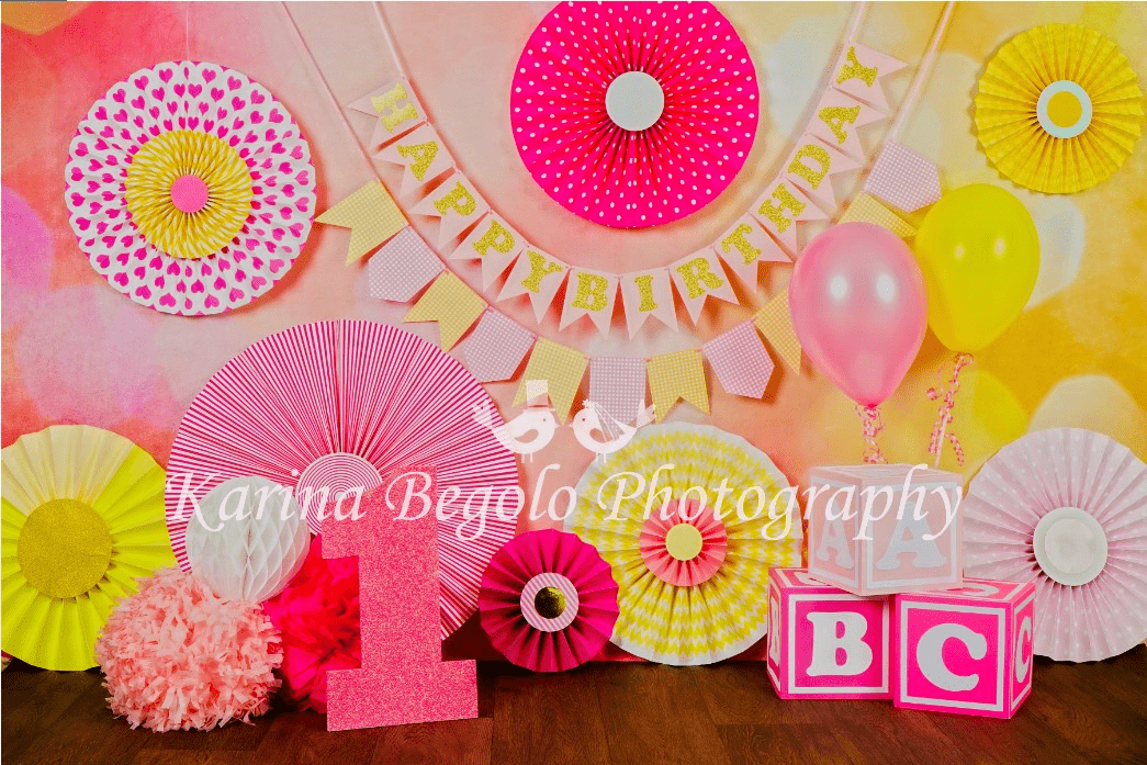 Katebackdrop£ºKate 1st Birthday Flowers Backdrop designed by Karina Begolo photography