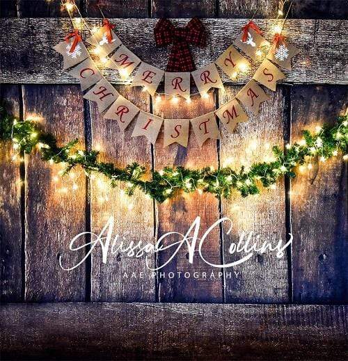 Katebackdrop£ºKate Merry Christmas Wooden Backdrop Designed By AAE Photography