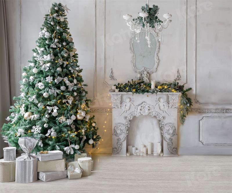 Kate Retro Navidad habitación blanca Telón de fondo para fotografía