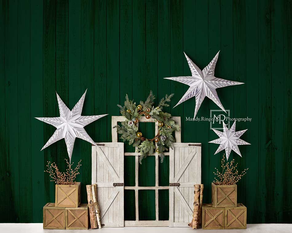 Kate Fondo de vacaciones de Navidad Evergreen diseñado por Mandy Ringe Photography
