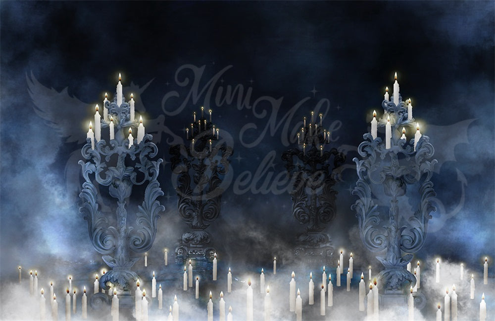 Kate Vela Candelabro ahumado Noche Telón de fondo diseñado por Mini MakeBelieve