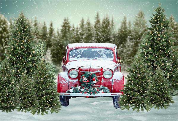 Kate árbol de Navidad carro Telón de fondo para fotografía