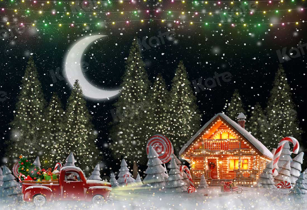 Kate Navidad Noche de luna casa Telón de fondo para fotografía