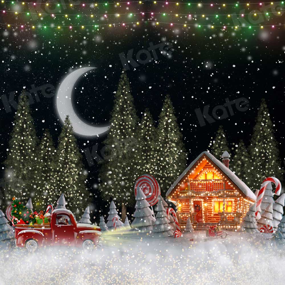 Kate Navidad Noche de luna casa Telón de fondo para fotografía
