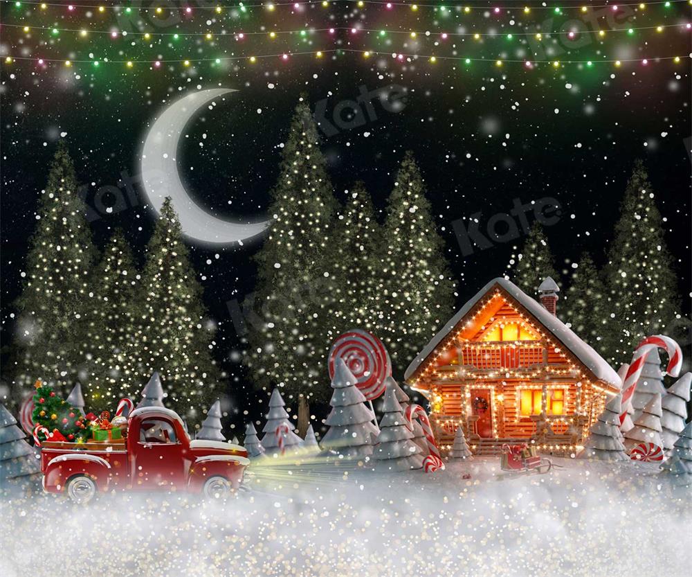 Kate Navidad Noche de luna casa Telón de fondo para fotografía