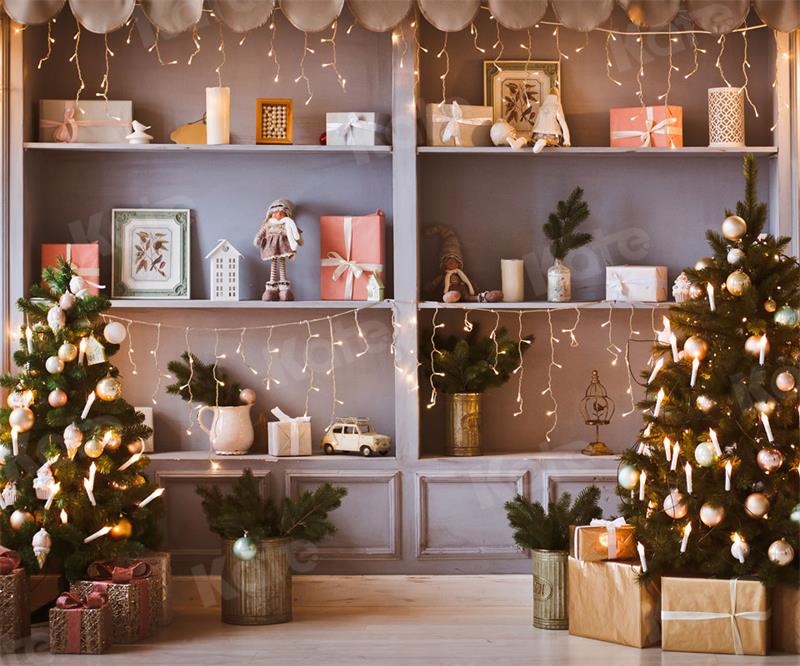 Kate Armario en sala de navidad Telón de fondo para fotografía