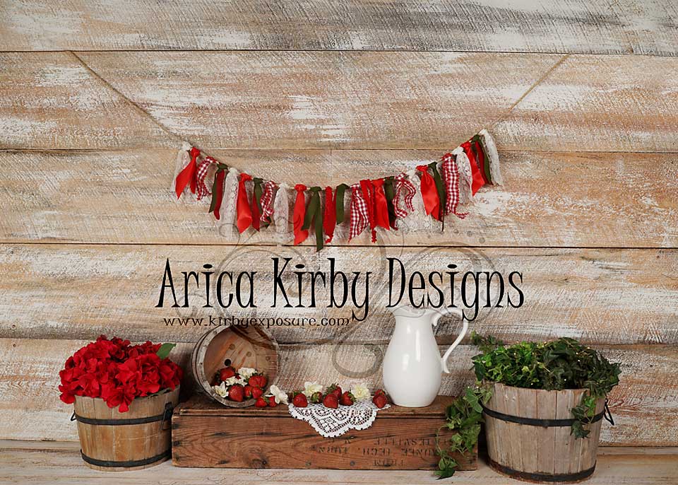 Kate rural Pared de madera Flores y plantas Telón de fondo para fotografía diseñado por Arica Kirby