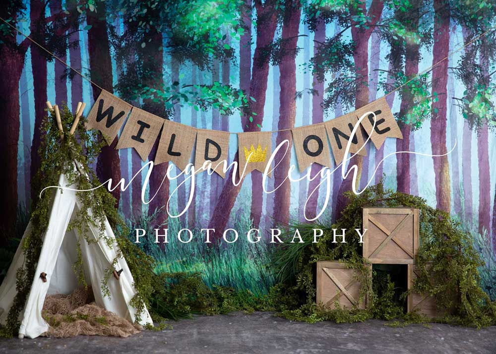Kate cumpleaños bosque tienda Telón de fondo Diseñado por Megan Leigh Photography