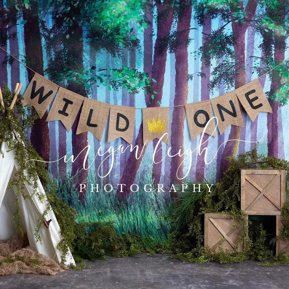 Kate cumpleaños bosque tienda Telón de fondo Diseñado por Megan Leigh Photography