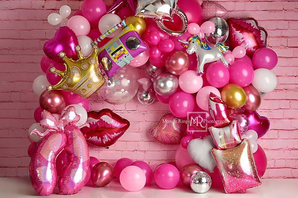 Kate Cumpleaños Globo rosa Telón de fondo para fotografía diseñado por Mandy Ringe Photography
