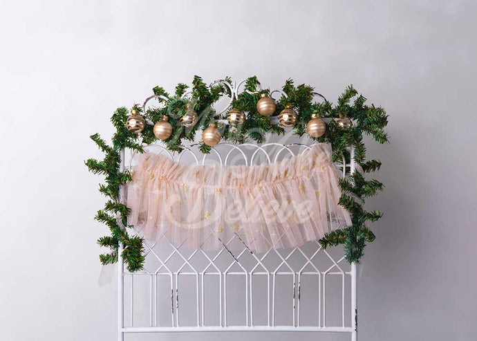 Kate Boho Navidad barandilla Gasa rosa Telón de fondo para fotografía diseñado por Mini MakeBelieve