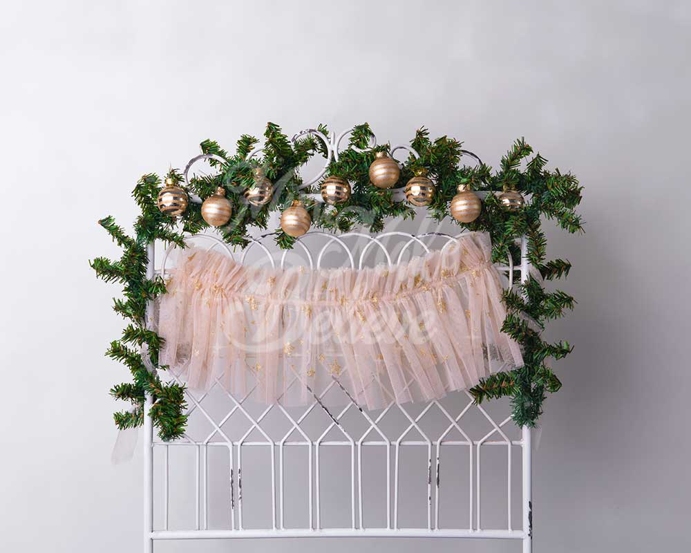 Kate Boho Navidad barandilla Gasa rosa Telón de fondo para fotografía diseñado por Mini MakeBelieve