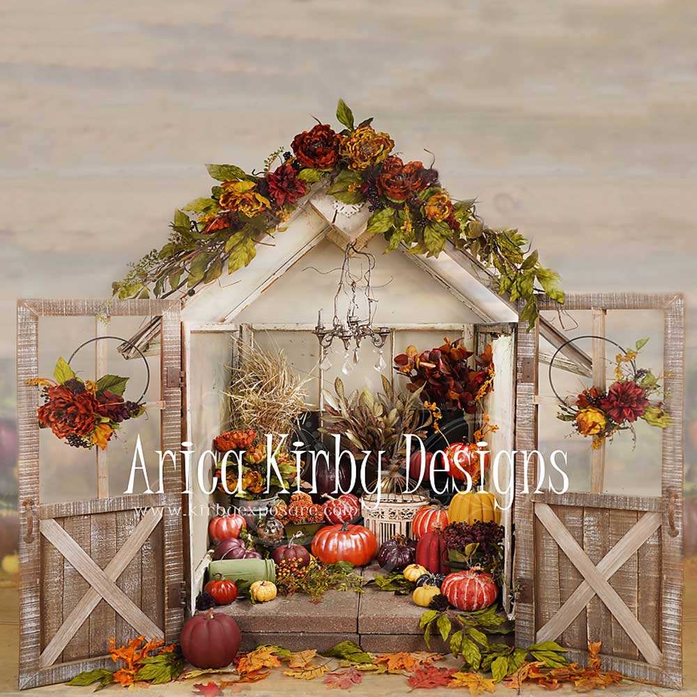 Kate otoño calabaza granero Telón de fondo para fotografía diseñado por Arica Kirby
