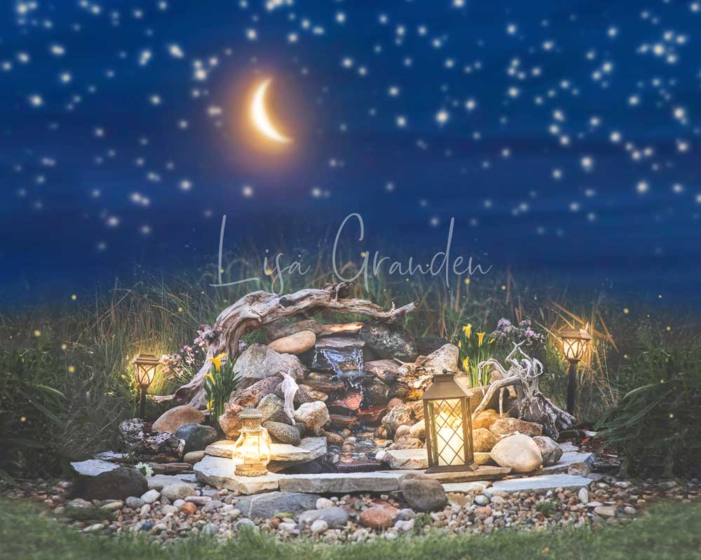 Kate Noche de luna pradera rock Telón de fondo para fotografía diseñado por Lisa Granden