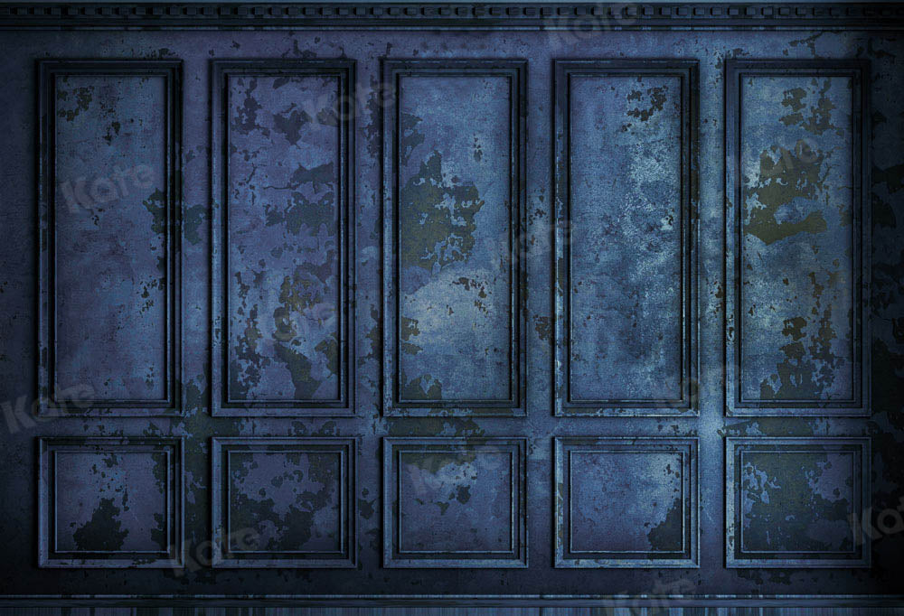 Kate Pared de ladrillo azul vintage ruinoso Telón de fondo para fotografía diseñado por Chain Photography