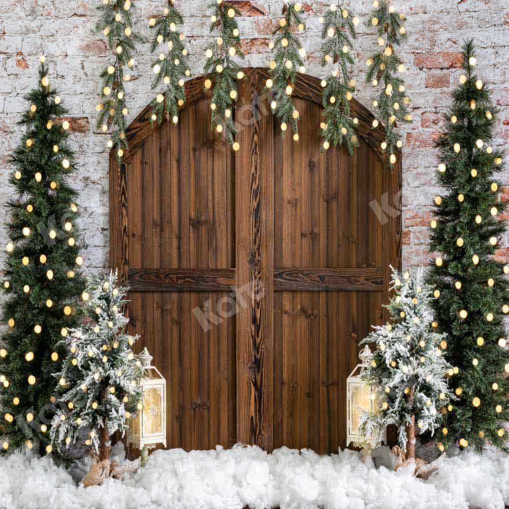 Kate Fondo de puerta de granero de madera de Navidad Diseñado por Emetselch