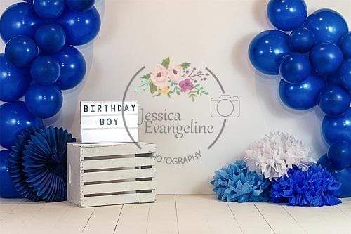 Katebackdrop£ºKate Birthday Boy with Blue Balloons Backdrop for Photography Designed By Jessica Evangeline photography