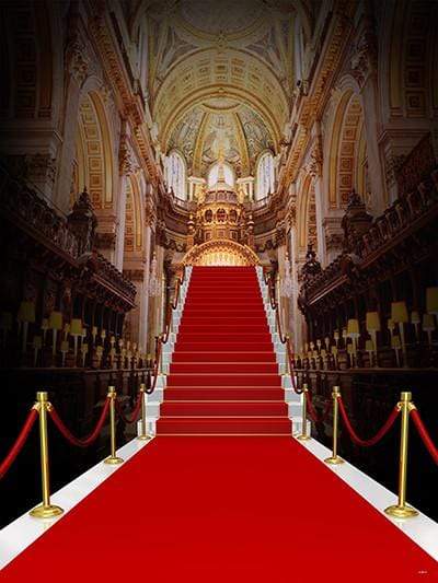 Cargar imagen en el visor de la galería, Katebackdrop：Kate Red Carpet Golden Palace Backdrop For Wedding