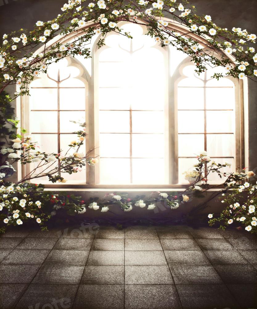 Kate flores ventana boda Telón de fondo para fotografía