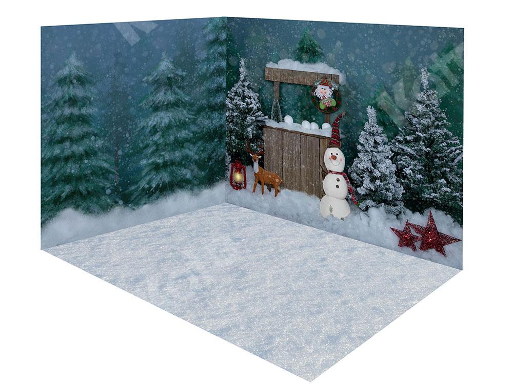 Kate Navidad conjunto de habitación de muñeco de nieve bosque de nieve