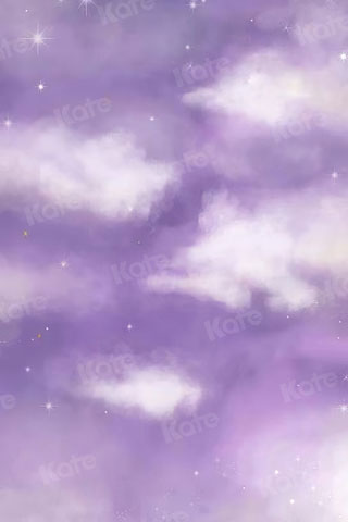 Kate Cielo morado con nubes blancas Telón de fondo para fotografía