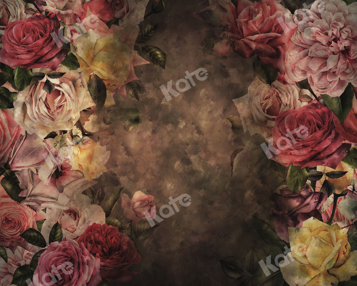 Kate tapete de goma vintage floral rosa para fotografía