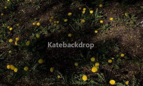 Katebackdrop¡êoKate Grassland with Yellow Flowers Rubber Floor Mat