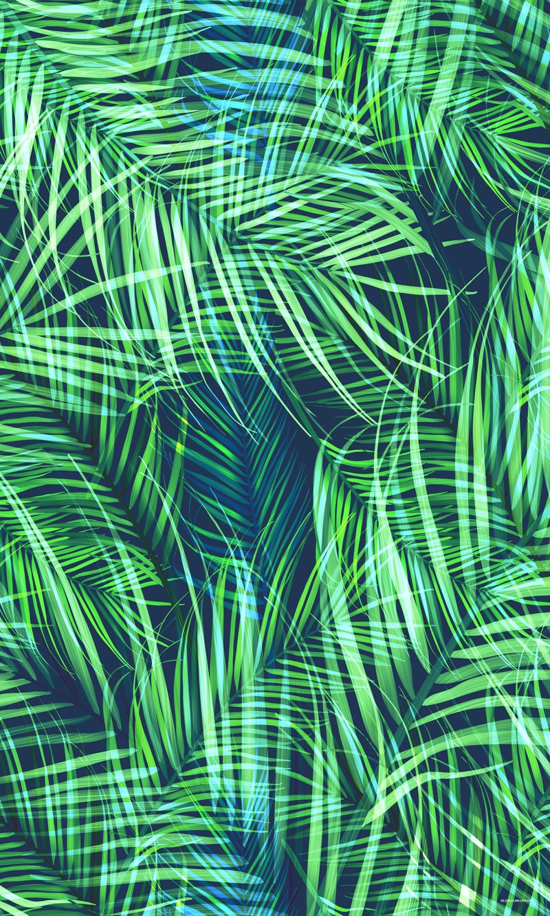 Kate Alfombrilla de goma con hojas de palmera verde