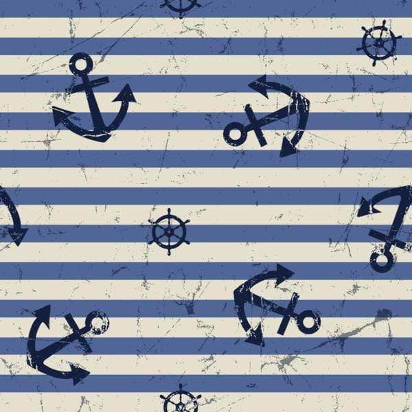 Katebackdrop：Kate Blue And White Stripes With Anchor And Rudder Sea for Photography