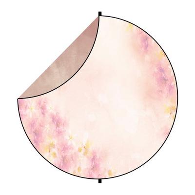 Cargar imagen en el visor de la galería, Kate pink abstract / pink flowers redondo telón de fondo plegable mixto para fotografía de bebé 1.5x1.5m