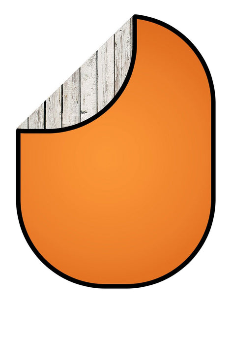 Kate Fotografía de fondo plegable de madera blanca retro / color naranja sólido 5X6.5ft (1.5x2m)