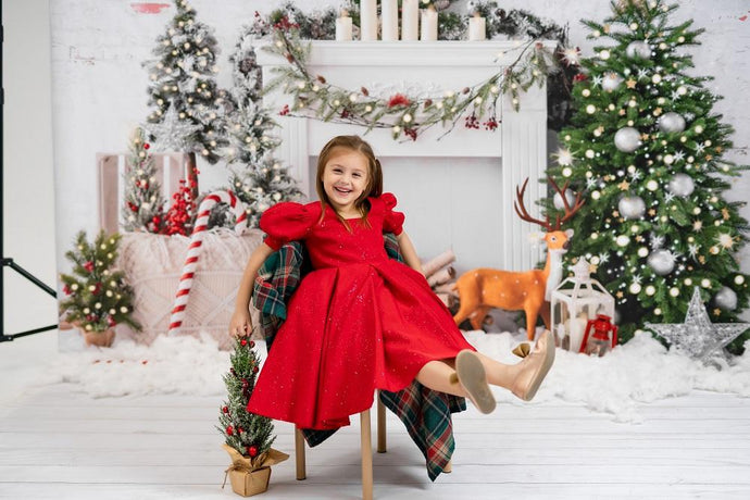 Kate Telón de fondo de alce de chimenea de Navidad Boho diseñado por Emetselch