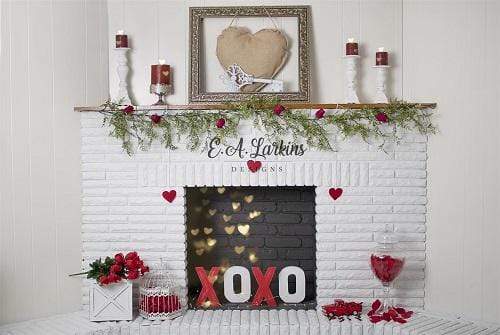 Katebackdrop£ºKate Valentines Fireplace Love Rose Backdrop Designed By Erin Larkins