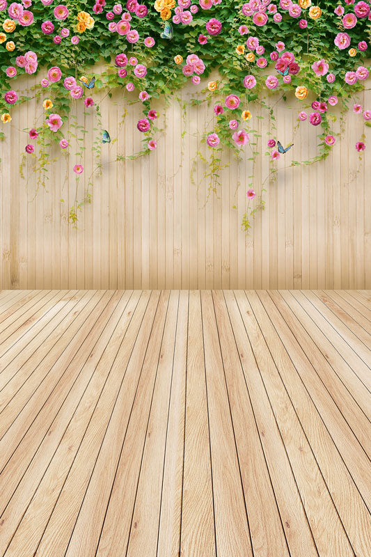 Kate Fondo floral de Pascua madera Fotografía de fondo floral