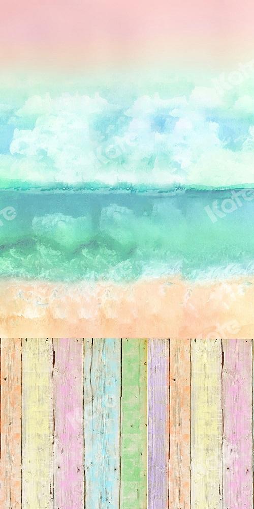 Kate Fondo de madera de playa de verano combibackdrop