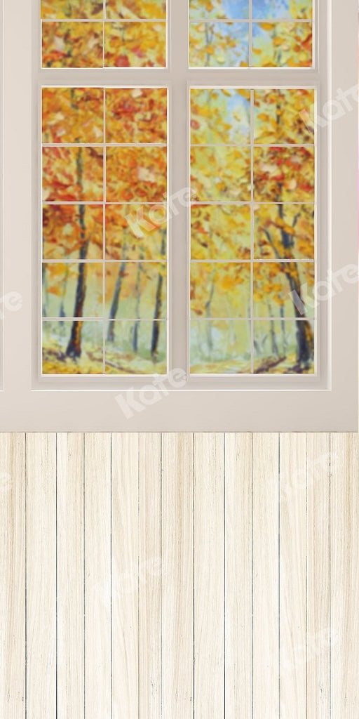 Kate Fondo de ventana de madera de otoño combibackdrop