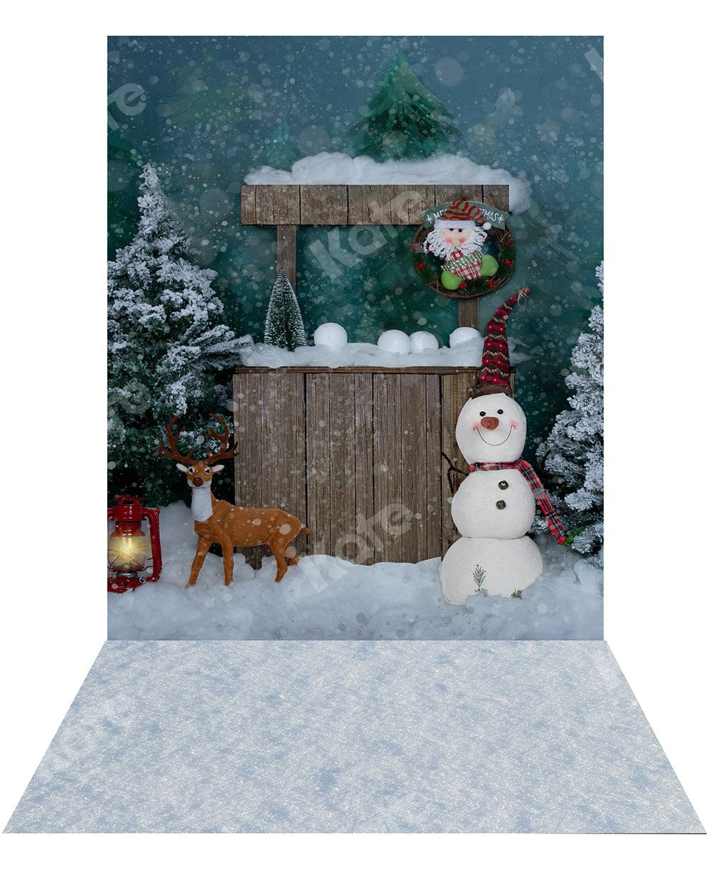 Kate Navidad muñeco de nieve telón de fondo nieve alfombra de piso de goma