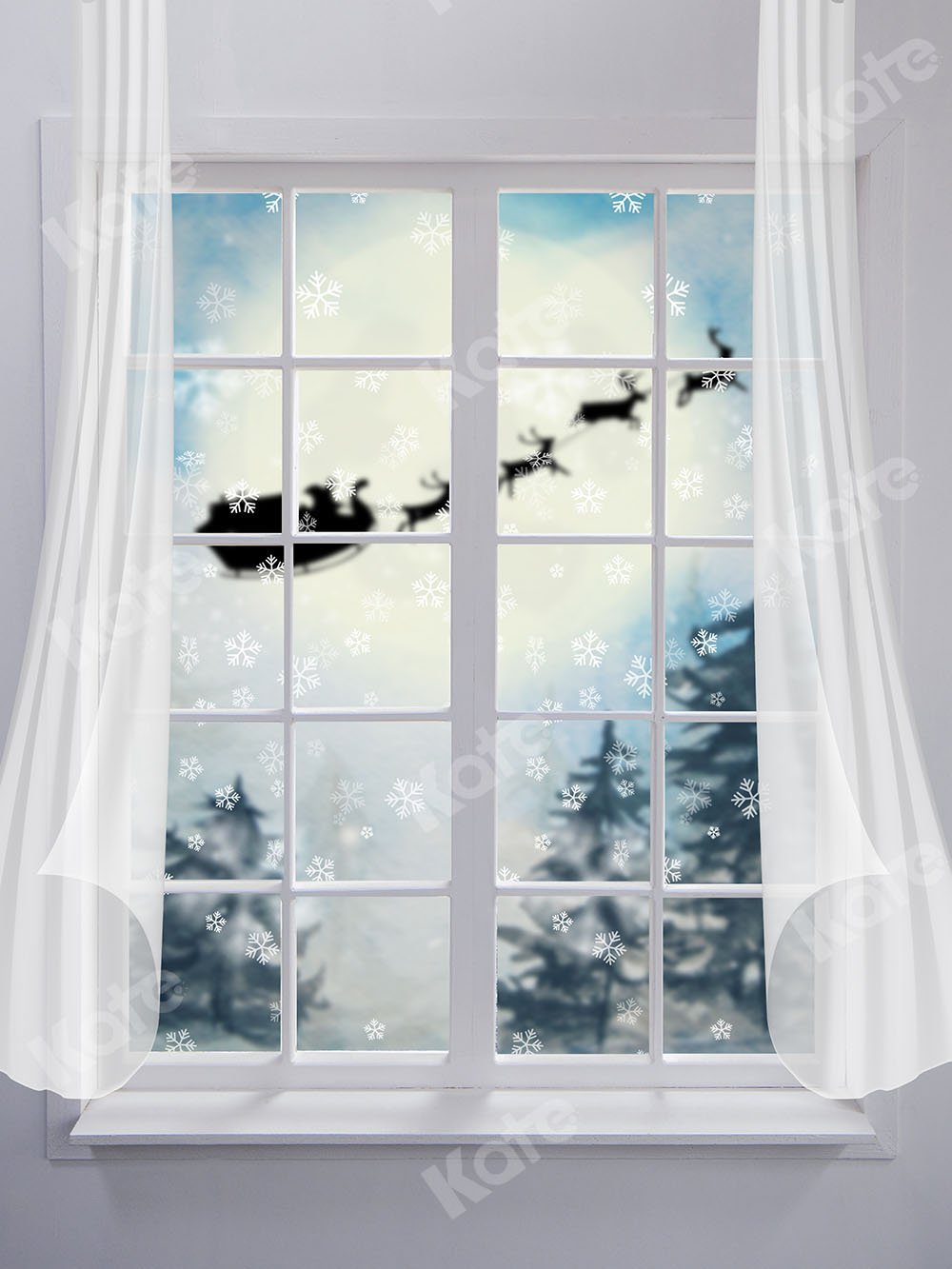 Kate Fondo de Navidad con ventana blanca diseñado por Chain Photography