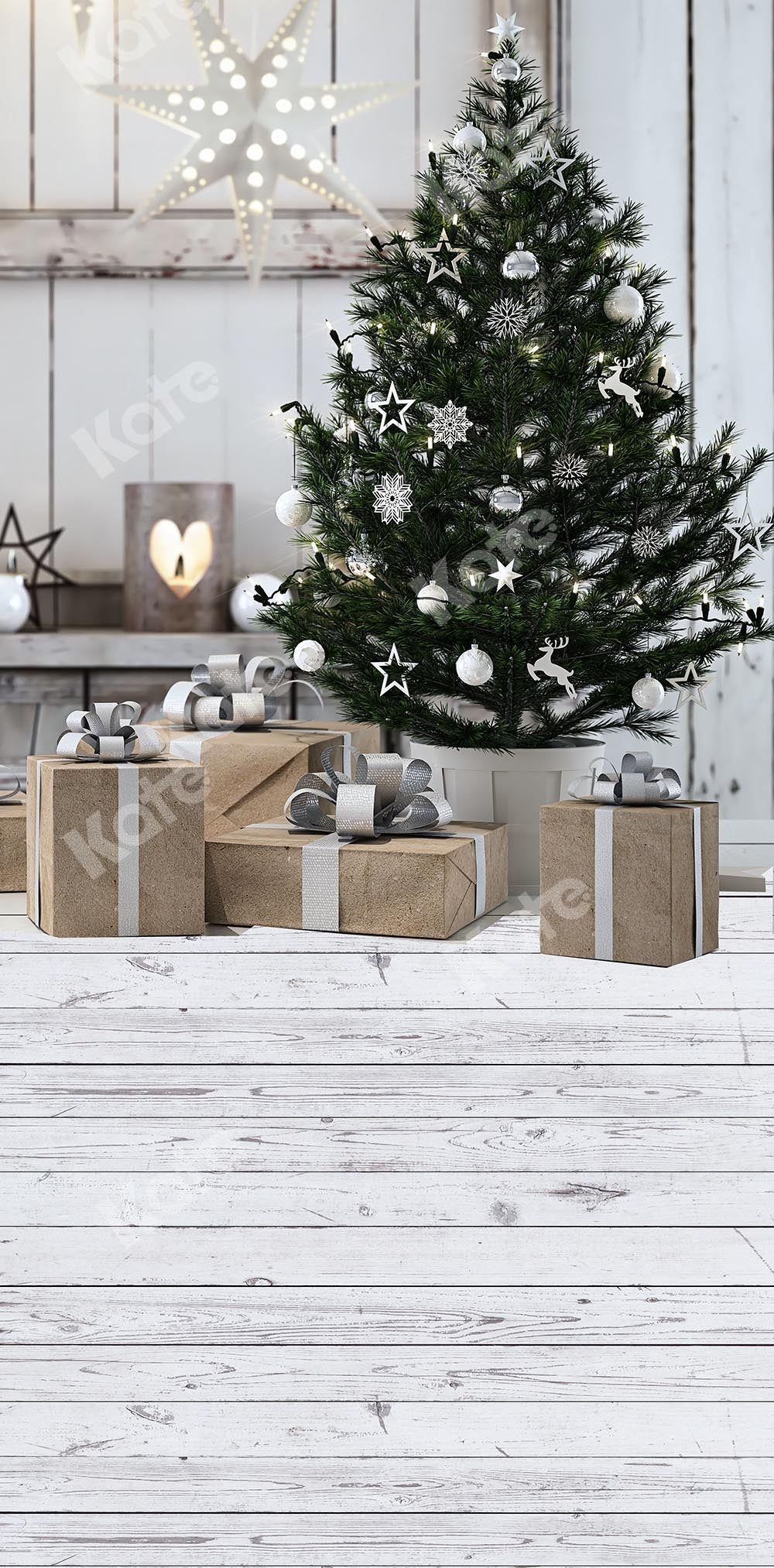 Kate Fondo de piso de madera de árbol de Navidad de barrido diseñado por Chain Photography