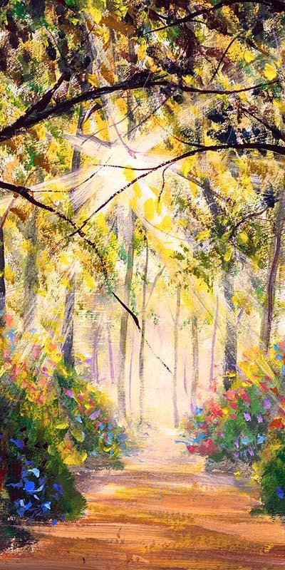 Cargar imagen en el visor de la galería, Kate bellas artes grove path primavera otoño telón de fondo Diseñado por GQ