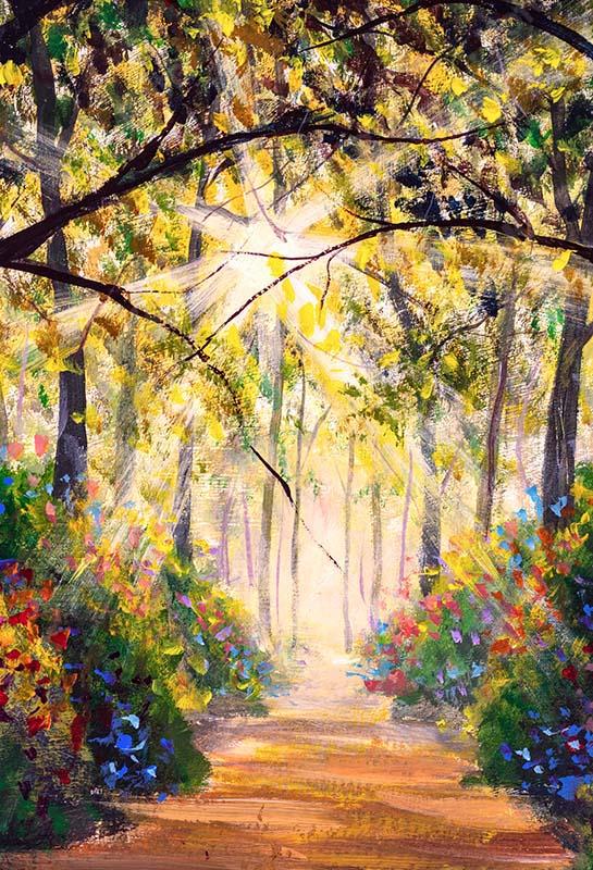 Kate bellas artes grove path primavera otoño telón de fondo Diseñado por GQ