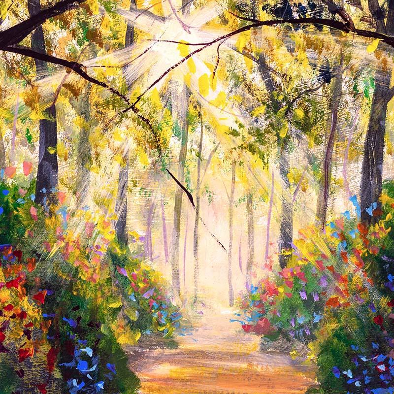 Cargar imagen en el visor de la galería, Kate bellas artes grove path primavera otoño telón de fondo Diseñado por GQ