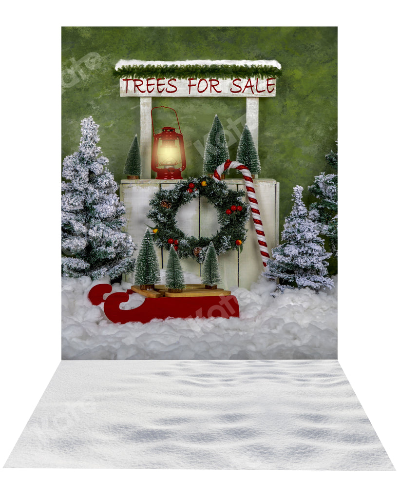 Kate Fondo de soporte de árbol de Navidad + alfombra de piso de goma para nieve